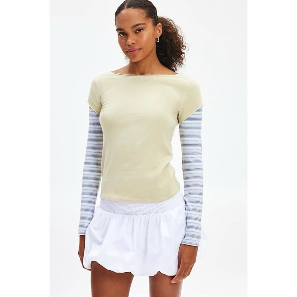 NWT BDG Urban Outfitters Layered Long Sleeve Shirt Sz XL 100% Cotton